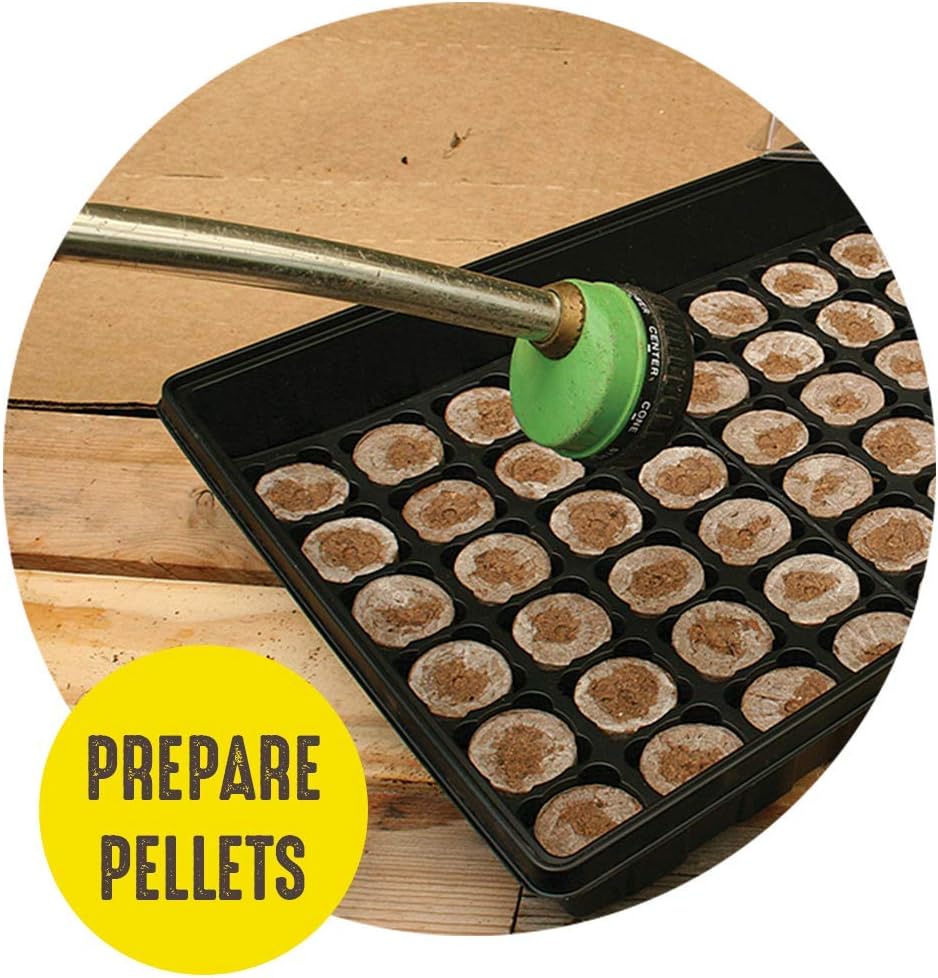 42mm Seed Starting Greenhouse Kit with 25 Biodegradable Expanding Peat Pellets Y4869