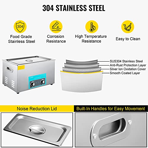 10L Ultrasonic Cleaner 304 Stainless Steel with Heater Timer J4999