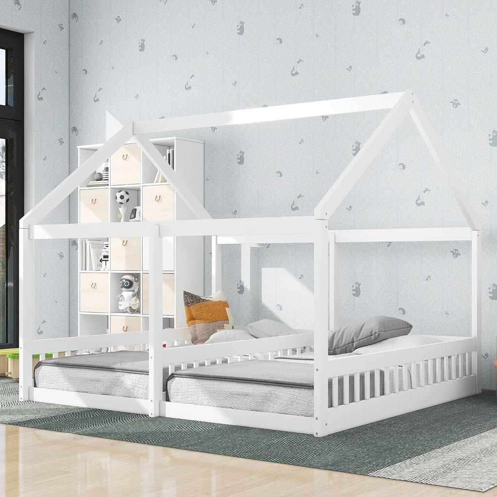 White Double Wooden Toddler Bed B6059
