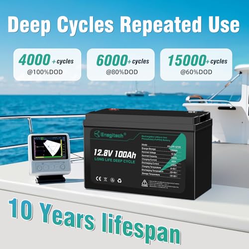 12V 100Ah LiFePO4 Lithium Battery, 12.8V 100Ah F3262