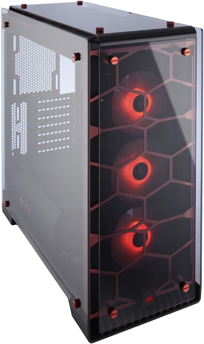Black Mid-Tower Case with 3 RGB Fans Tempered Glass X819675