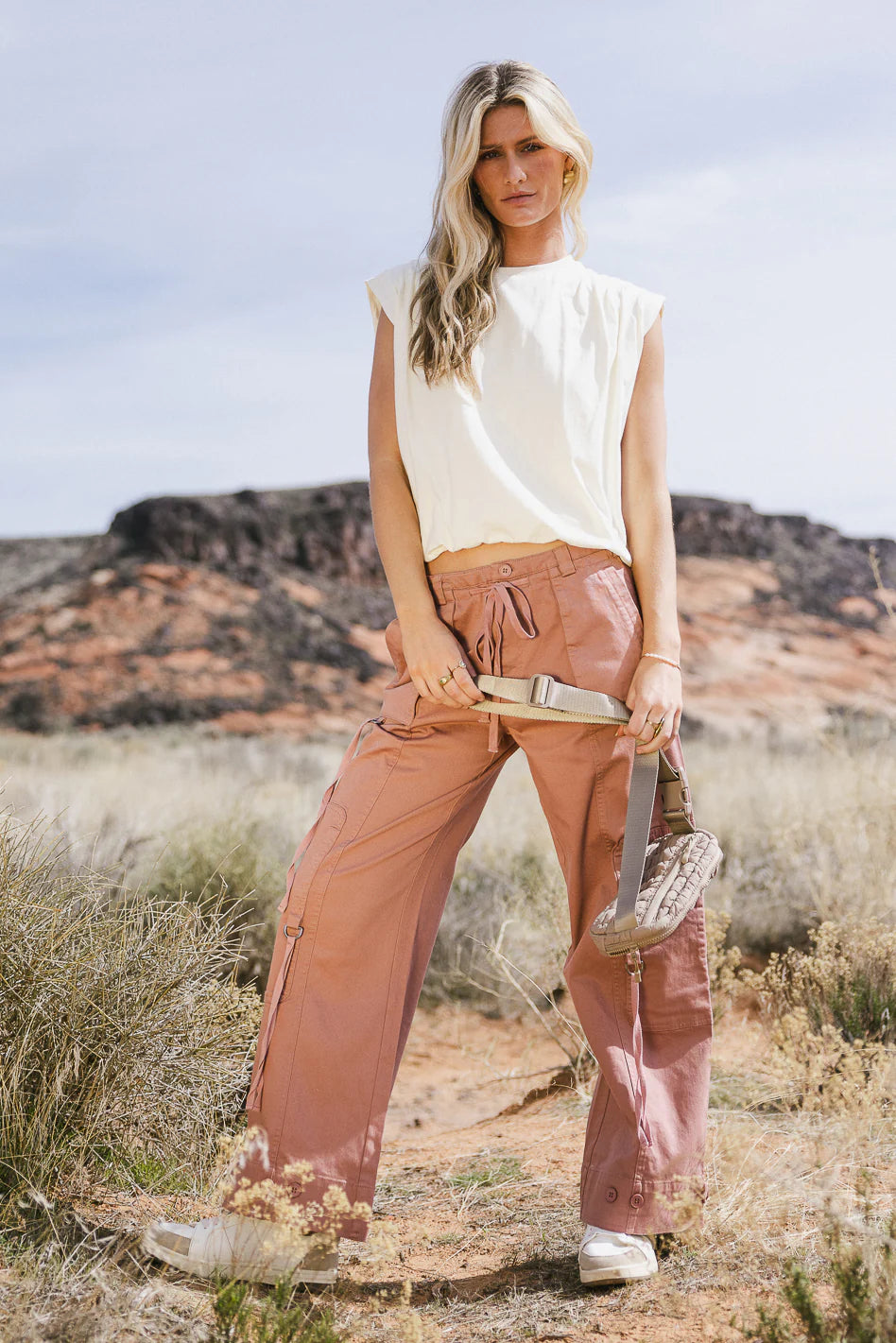 Mauve Cargo Pants Z3268
