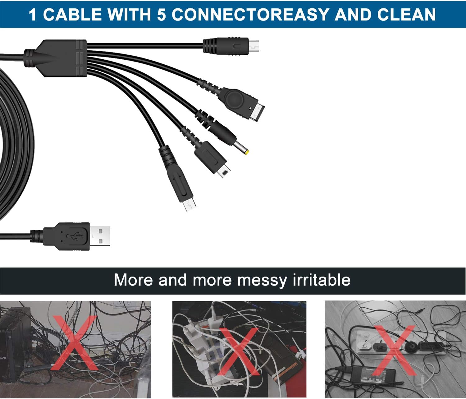 5 in 1 USB Charger Cable Z38981