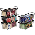 5 Pack Wire Storage Baskets for Deep Freezer, Black I2520