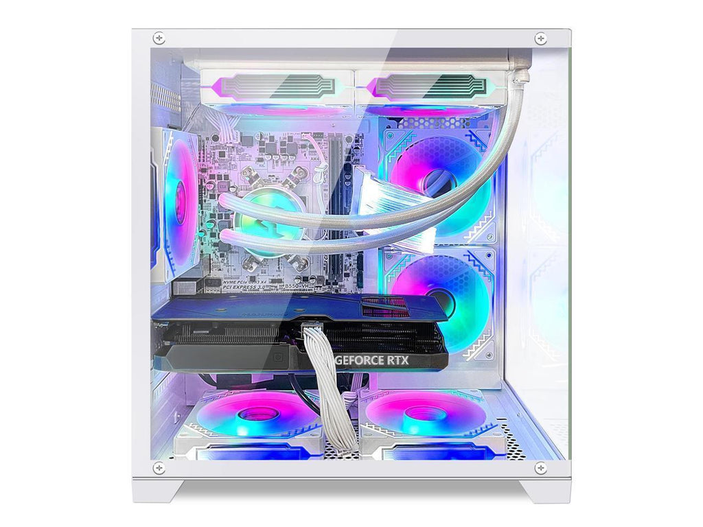 White Gaming Desktop PC with Liquid Cooler C847