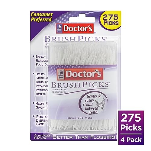 Interdental Brushes and Dental Pick 2-in-1, 275 Toothpicks, 4 Pack F257