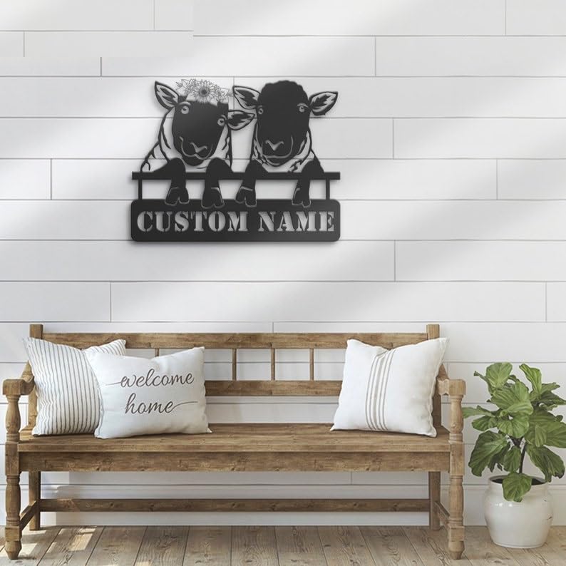 Metal Wall Art LED Light Heart And Infinity Name Sign Home Decor T737677