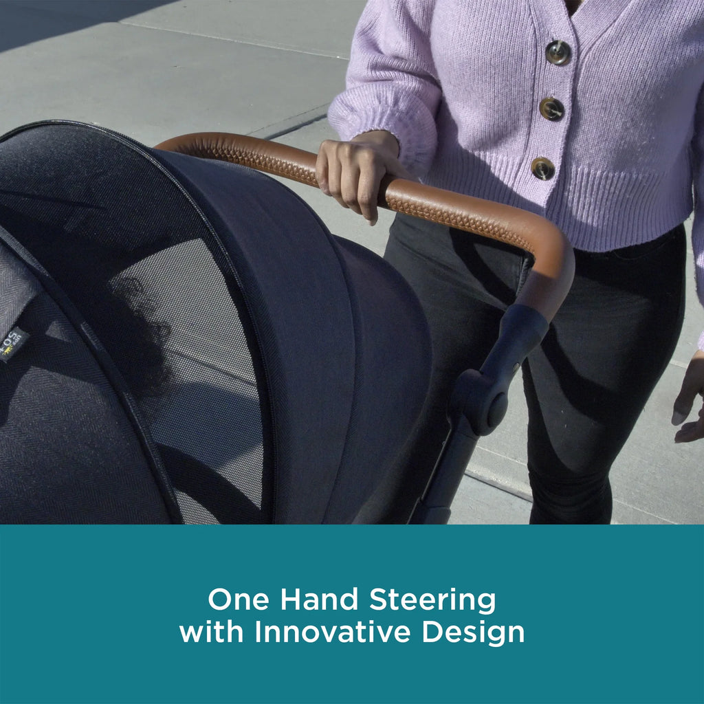 Black Herringbone Double Tandem Stroller T5605