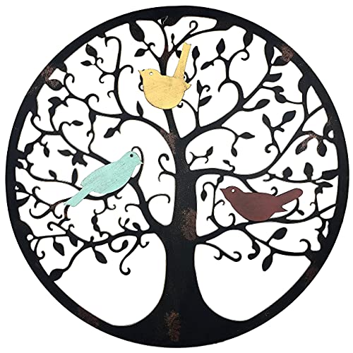 Metal Wall Art Tree of Life Wall Decor 23inch Family Tree Metal Wall Hanging (black) C83920
