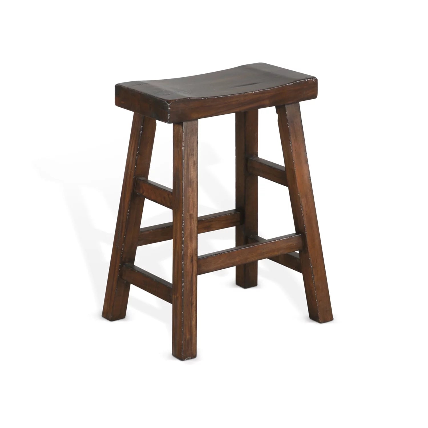 Dark Chocolate Mahogany Wood Stool J7314