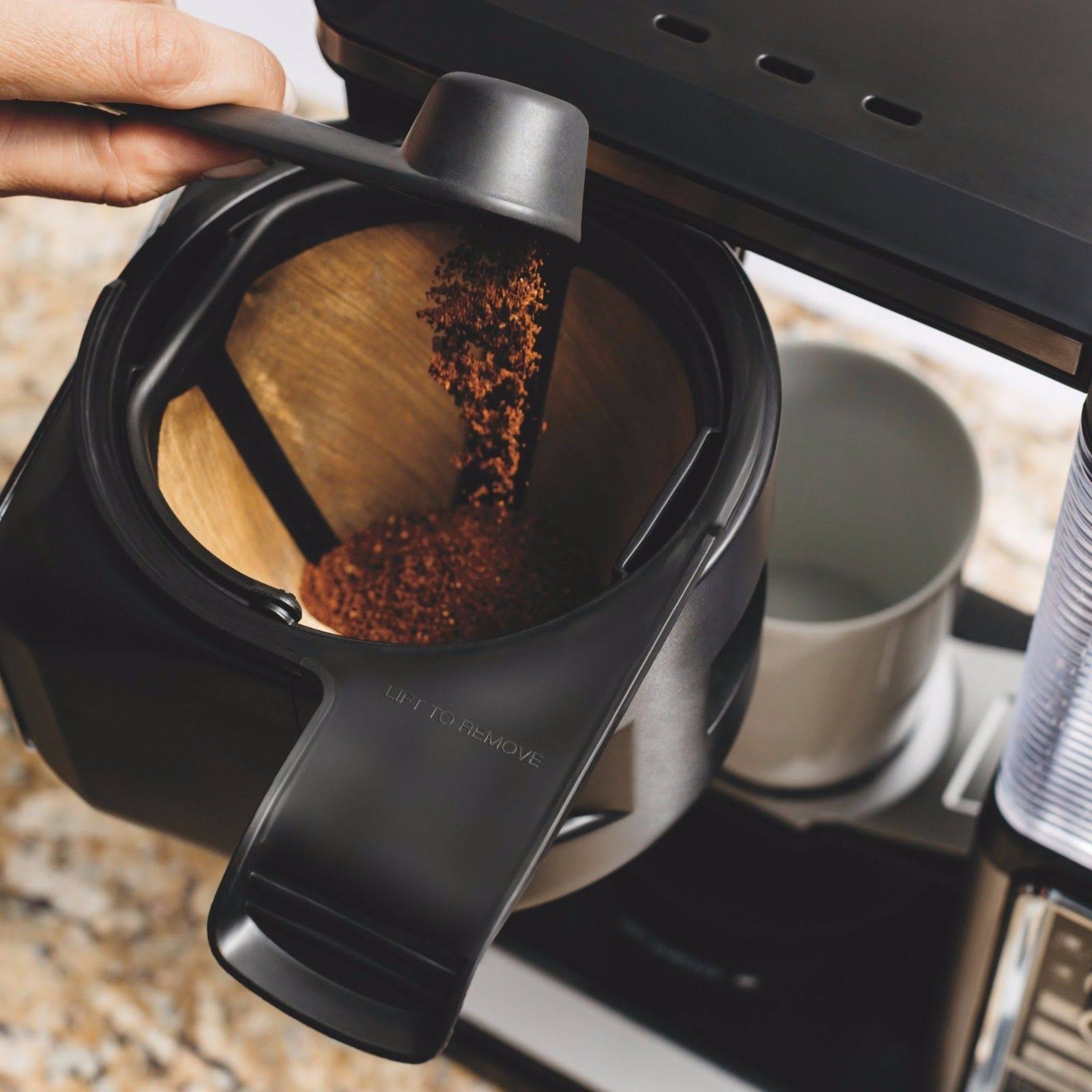 10-Cup Black Stainless Coffee Brewer with Glass Carafe A5603