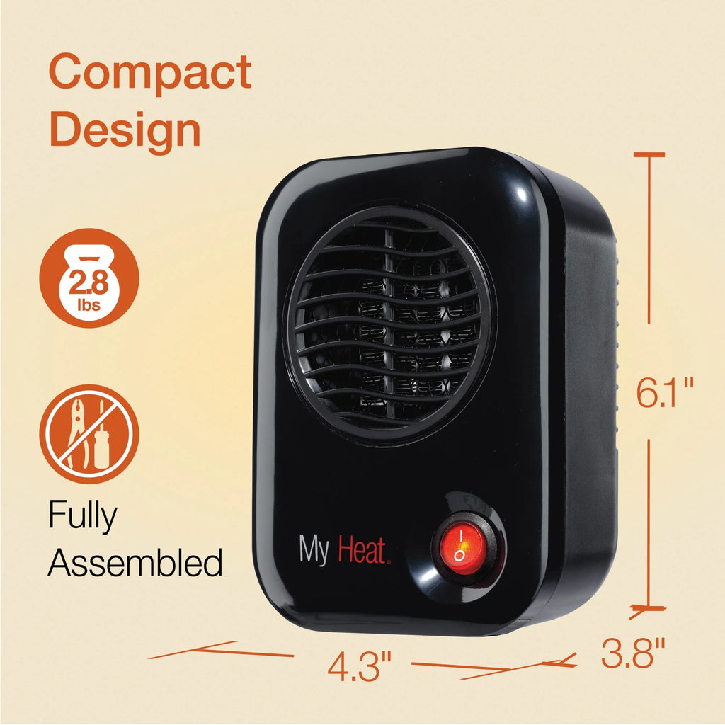 Black 6" Personal Tabletop Space Heater C300