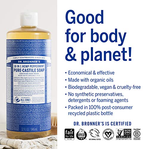 Pure-Castile Liquid Soap (Peppermint, 32 ounce) D1552