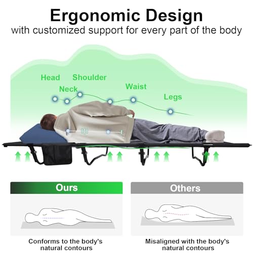 Ultralight Portable Folding Camping Cot, Black O9175
