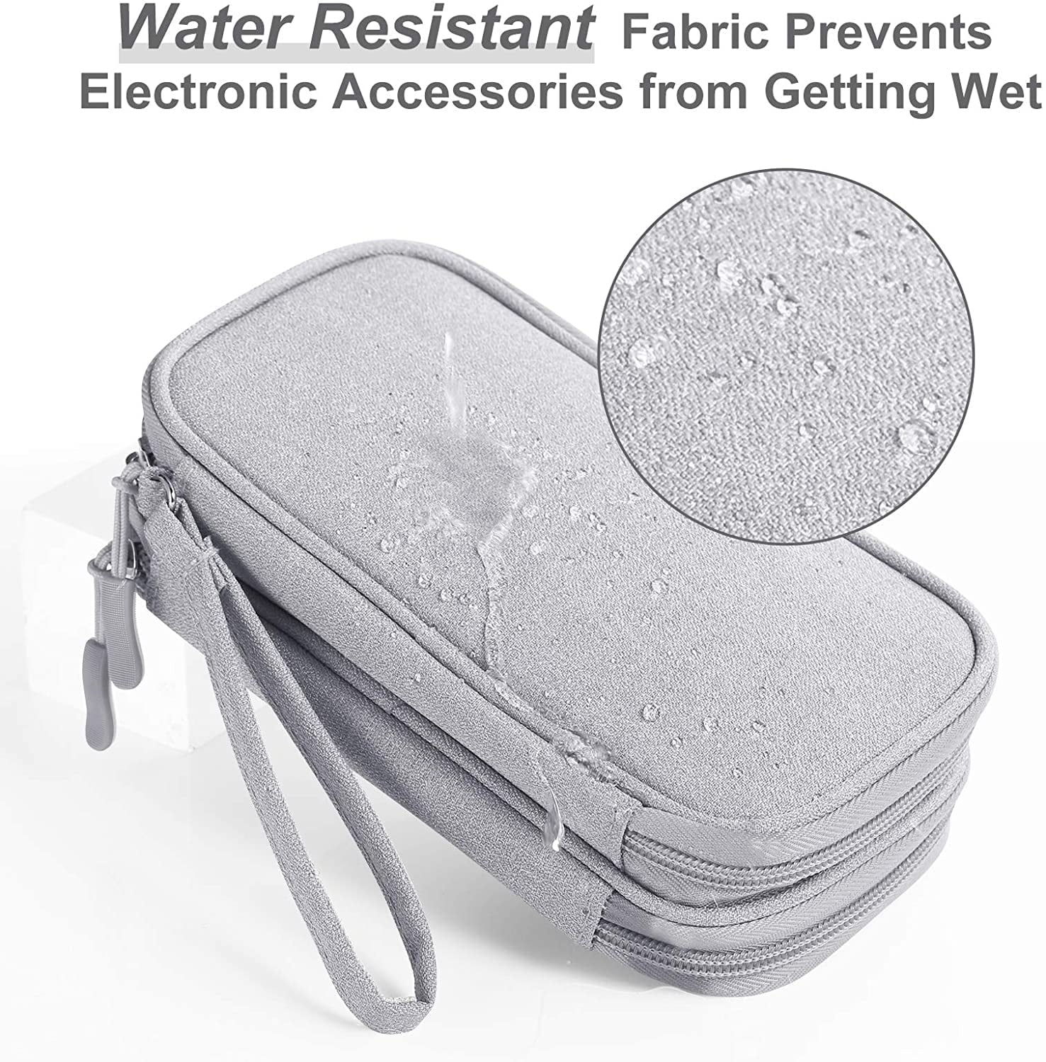 Medium Cable Charger Organizer Bag Light Grey B781690