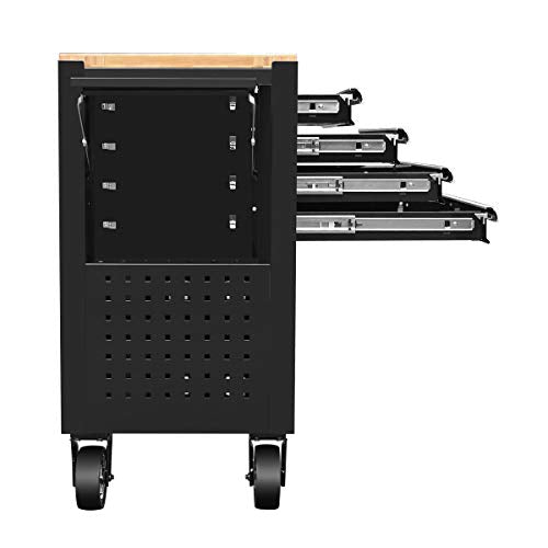 Black 4-Drawer Rolling Tool Cart W3478