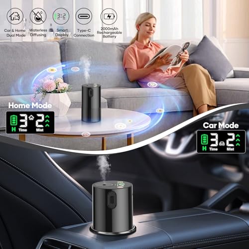 Mini Battery Operated Waterless Diffuser with 4 Mist Level Timers Auto-off S73769