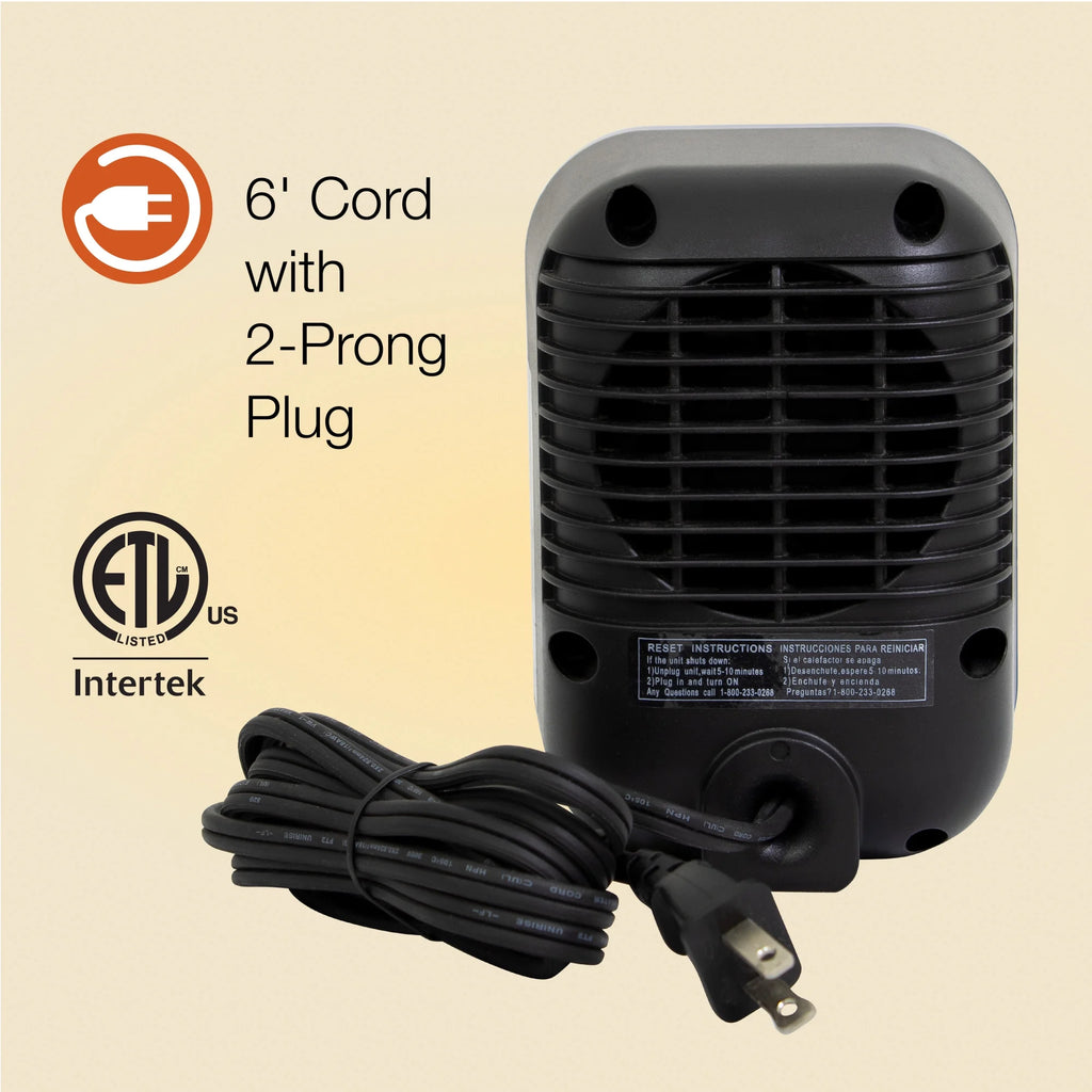 Black 6" Personal Tabletop Space Heater C300