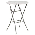 White 2.63' Round Folding Bar Height Plastic Table M20949