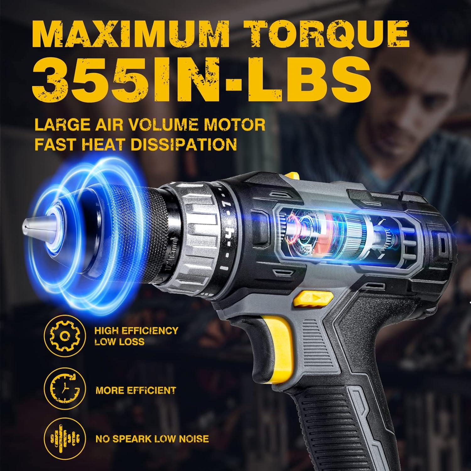 20V Cordless Drill Set with 1/2'' Keyless Metal Chuck J7441