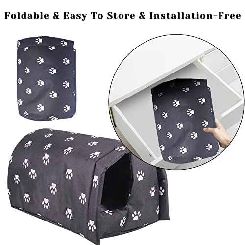 Waterproof Outdoor Cat House Black J94749
