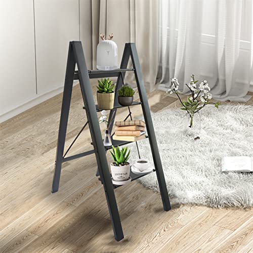 Black 4 Step Aluminium Folding Ladder J7535
