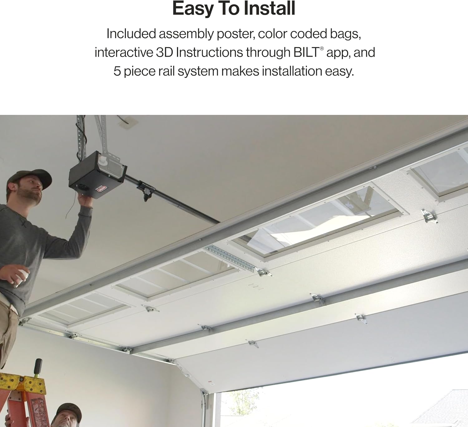 Smart Garage Door Opener with WiFi and Battery Backup, Black/White H64278