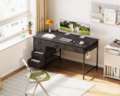Rustic Brown 40 Inch Computer Desk with 6 Drawers S5437