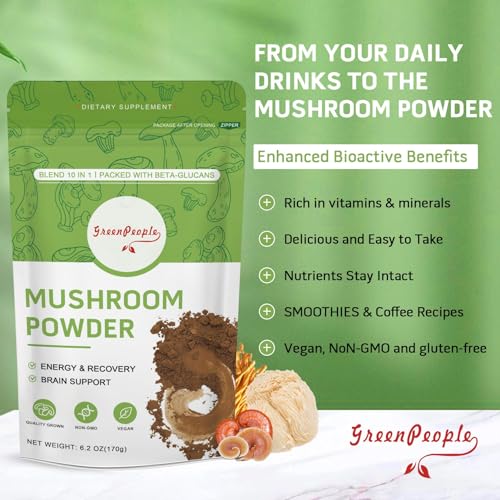 Mushroom Powder Supplement Blend 6.2 oz (60 Servings) N85835