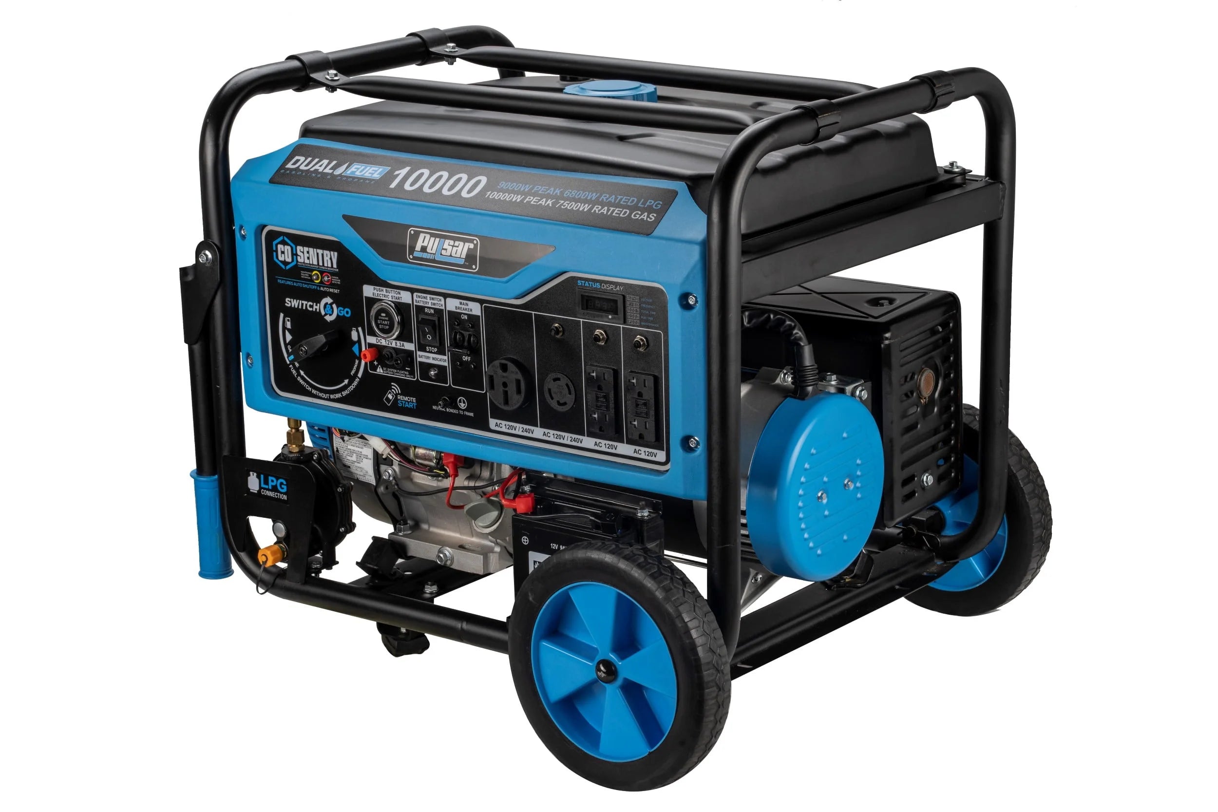 10,000 Watt Dual Fuel Portable Generator with Remote Start F7878