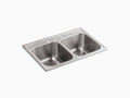 33x22 x 22x22 x 9-1/4x22 Top-Mount Double-Equal Kitchen Sink Stainless Steel U42316