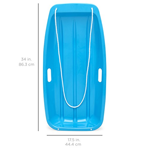 35in Kids Plastic Snow Sled with Pull Rope E2926