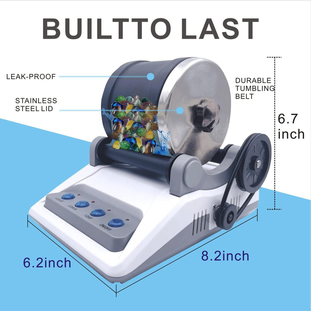 Rock Tumbler Kit with Rough Stones, Polishing Sands, Jewelry Fasteners T3202