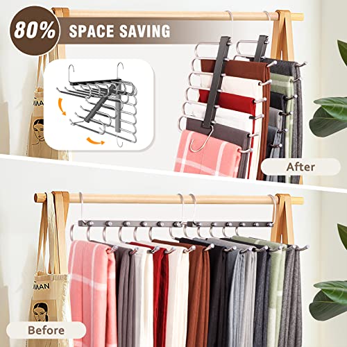 4 Pack White Stainless Steel Pant Hangers R1065