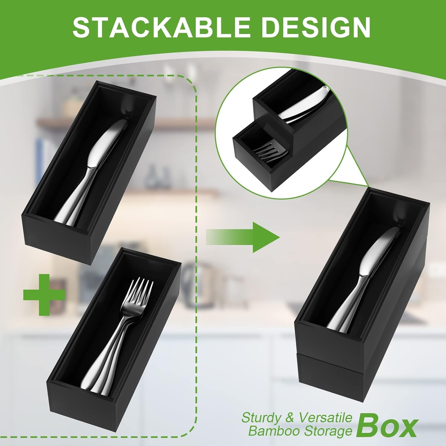 Bamboo Drawer Organizer Set of 2 Y7074
