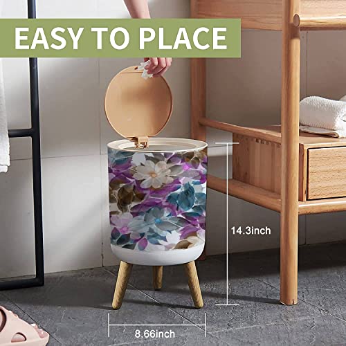 Small Trash Can with Lid Garbage Trash Bin Q3764