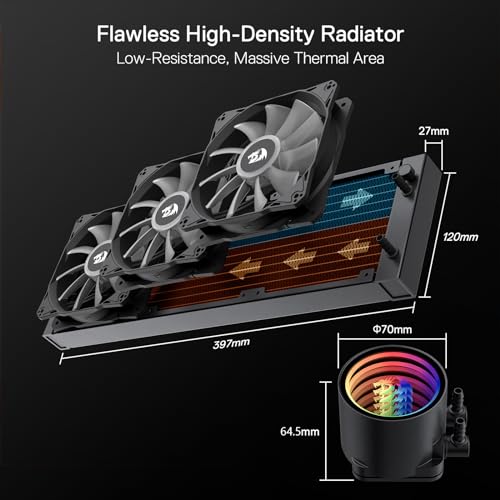 Liquid Cooling System CPU Water Cooler with 120mm PWM RGB Fans Q352257