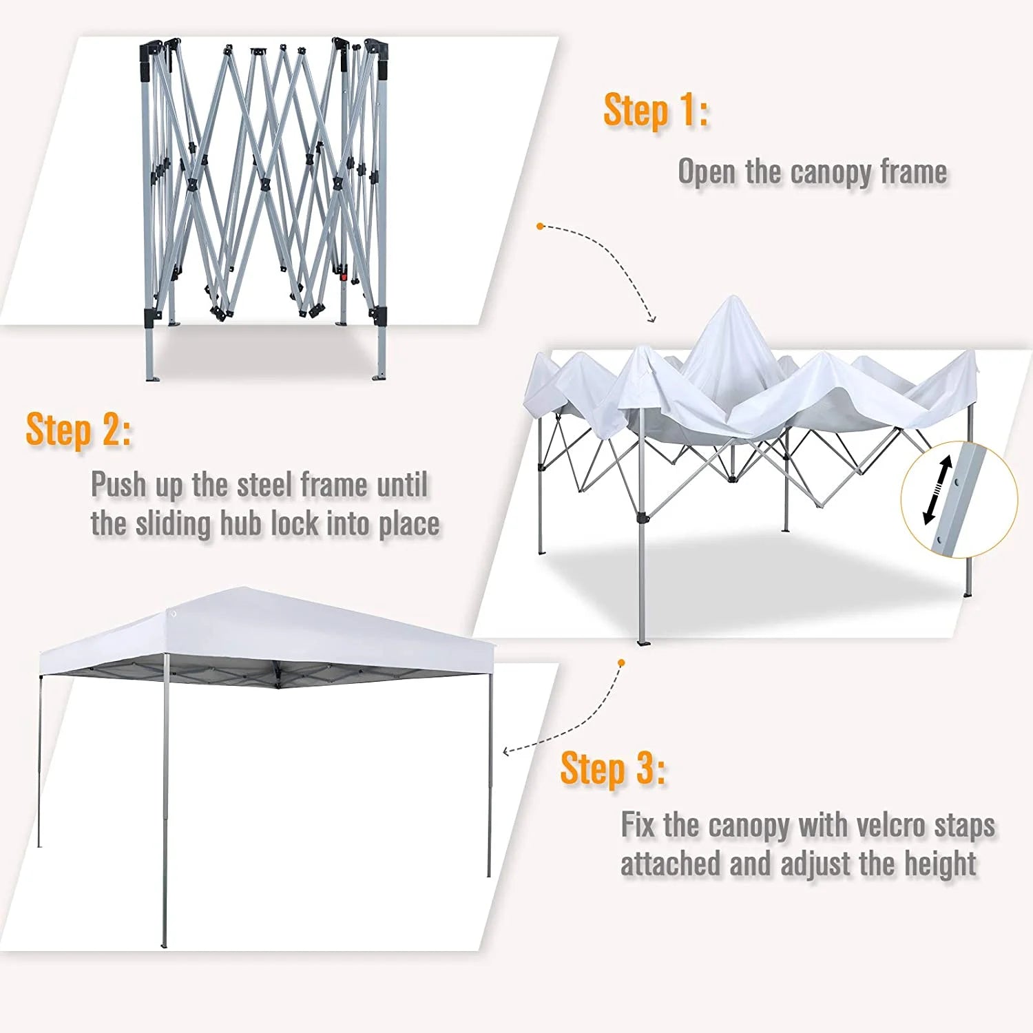 10x10 White Pop-up Canopy Tent with Bag S8509
