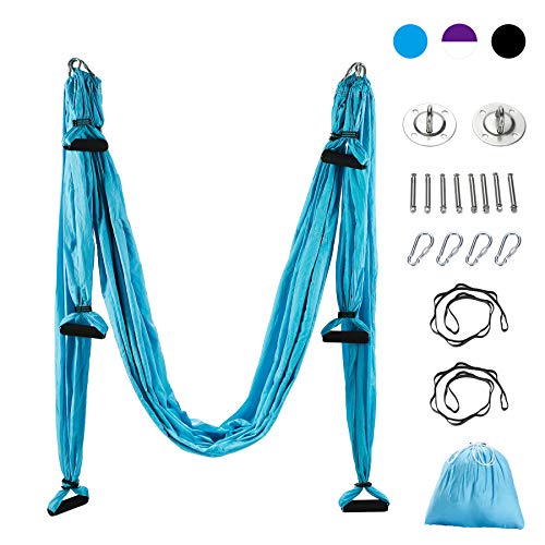 Aerial Yoga Swing Hammock Kit with 2 Extensions Straps and Ceiling Mounting Kit A929797