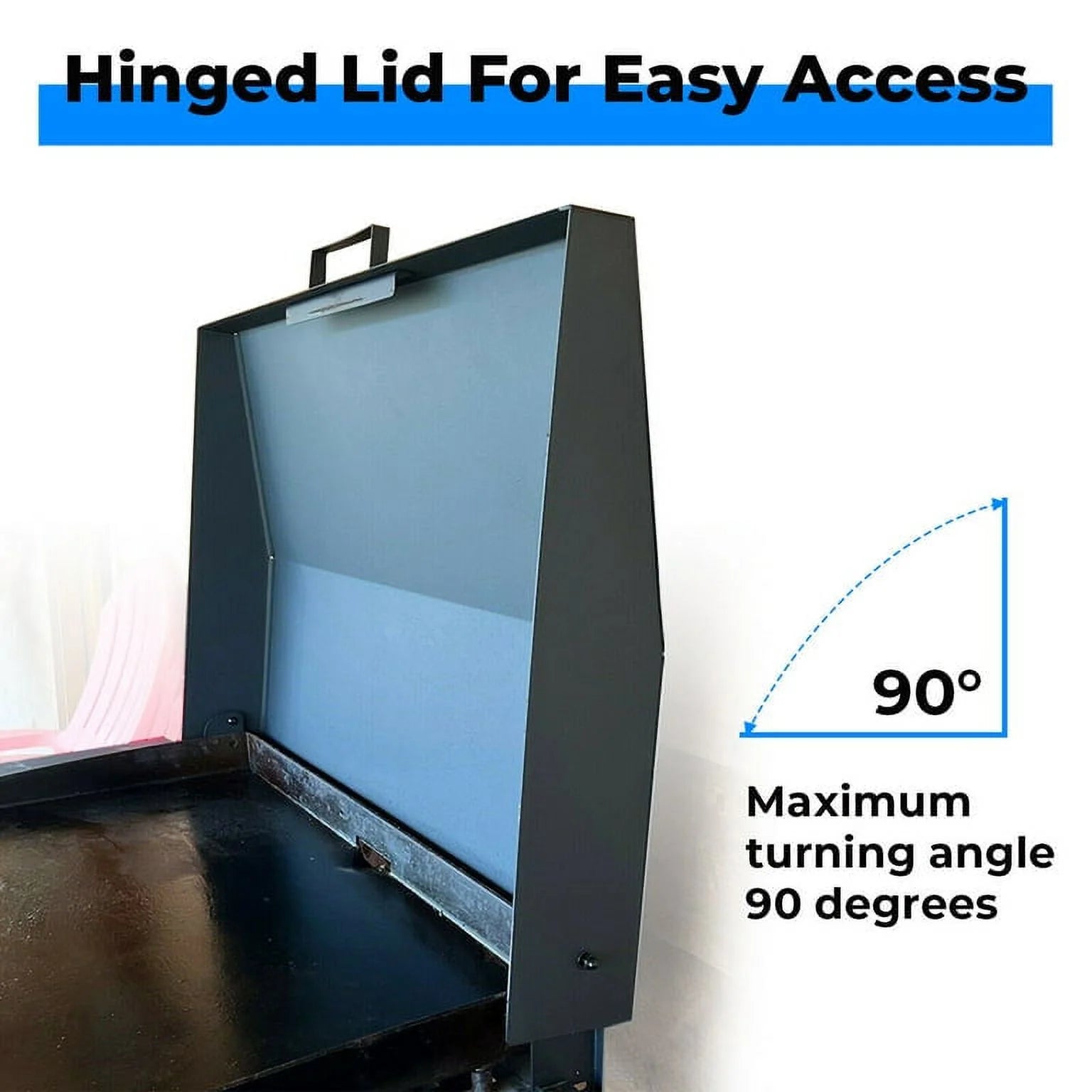 36 in Griddle Hood Lid Black BBQ Hard Cover E255