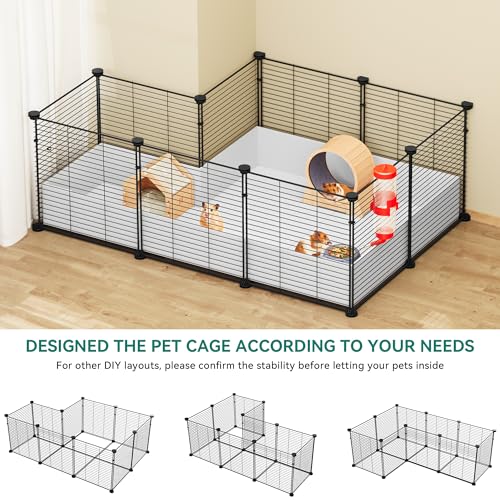 Guinea Pig Cage with Waterproof Plastic Liner 4x2 Playpen 24PCS Panels G83943