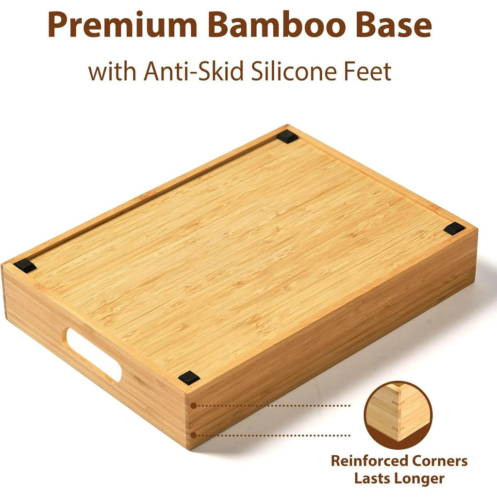 Bamboo Drawer Caddy with Adjustable Dividers J85034