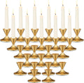24 Pcs Gold Taper Candle Holders D874