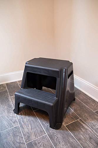 Black 2-Step Molded Plastic Step Stool E264