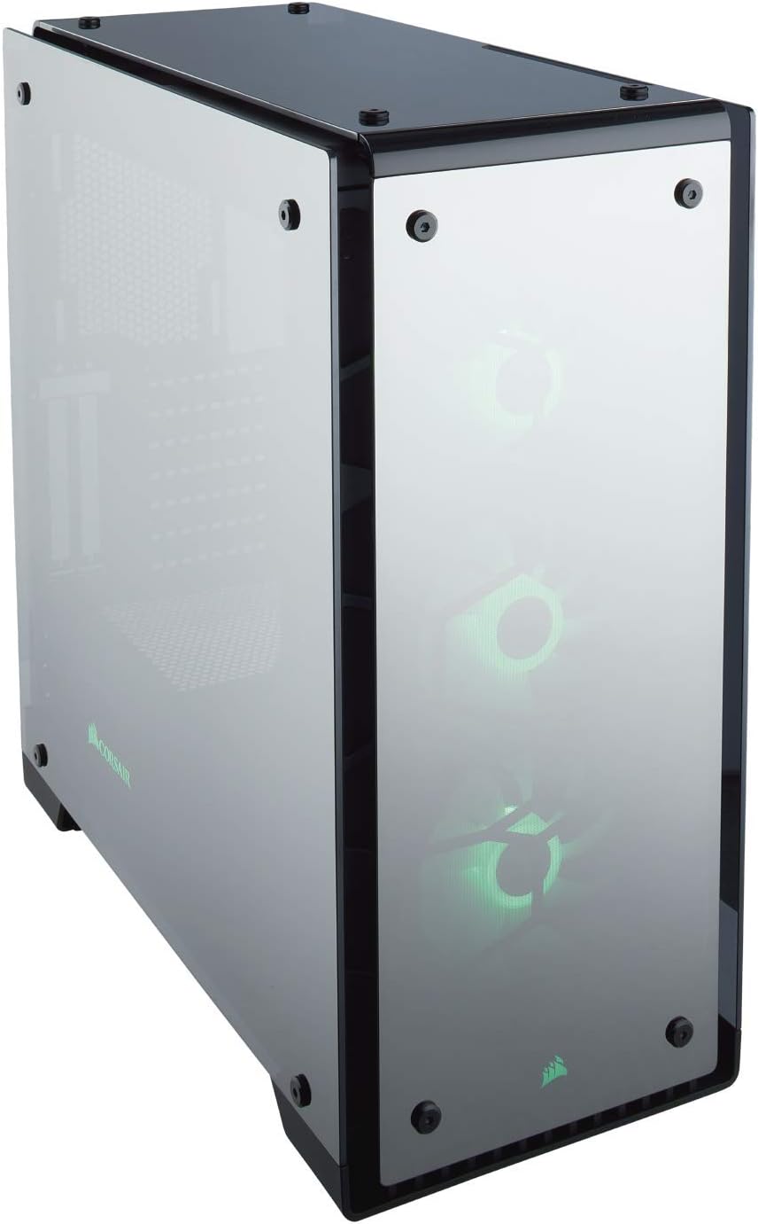 Black Mid-Tower Case with 3 RGB Fans Tempered Glass X819675