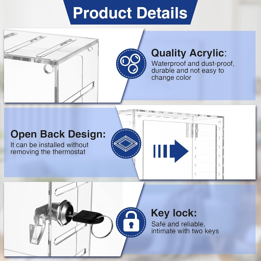 Clear Thermostat Lockable Box with Keys F800