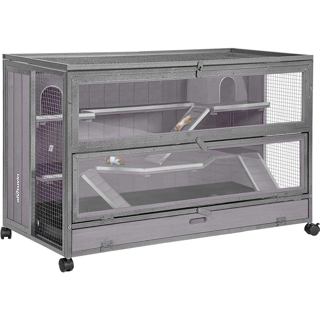 Wooden Hamster Cage Guinea Pig Cage with Iron Frame W202