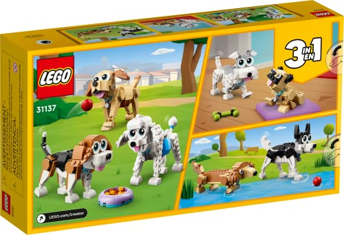 LEGO Creator 3 in 1 Adorable Dogs Building Toy Set, Featuring Dachshund, Beagle, Pug, Poodle, Husky, and Labrador Figures L23202