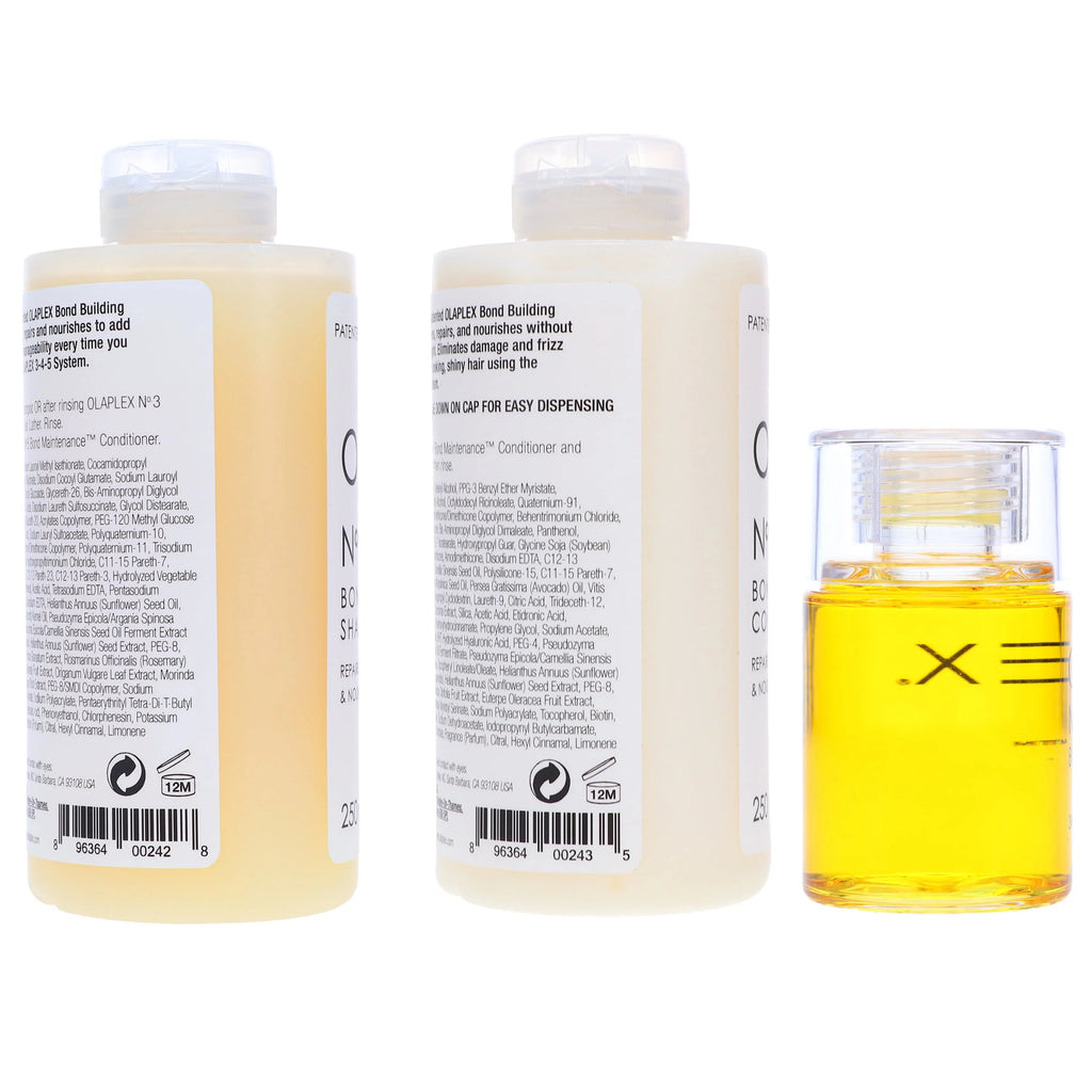 8.5 oz Shampoo, 8.5 oz Conditioner, 1 oz Bonding Oil Combo Pack Q56385