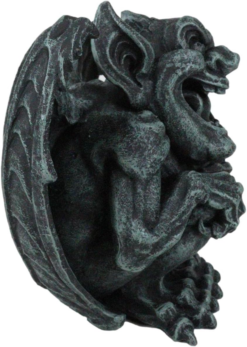 Gothic Winged Guardian Gargoyle Figurine Faux Stone Resin Sculpture J67775
